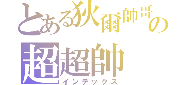 とある狄爾帥哥の超超帥（インデックス）