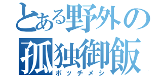 とある野外の孤独御飯（ボッチメシ）