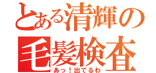 とある清輝の毛髪検査（あっ！出てるわ）