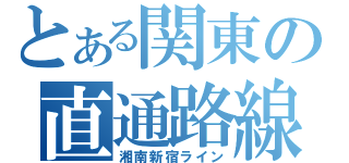 とある関東の直通路線（湘南新宿ライン）