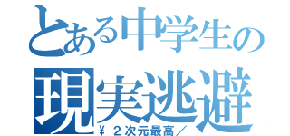 とある中学生の現実逃避（\２次元最高／）