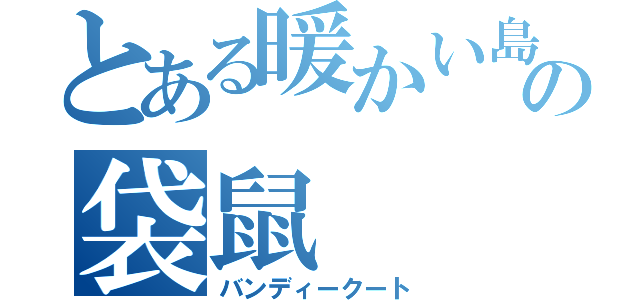 とある暖かい島の袋鼠（バンディークート）