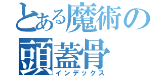 とある魔術の頭蓋骨（インデックス）