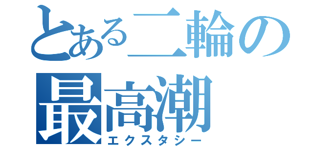 とある二輪の最高潮（エクスタシー）