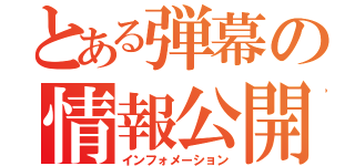 とある弾幕の情報公開（インフォメーション）