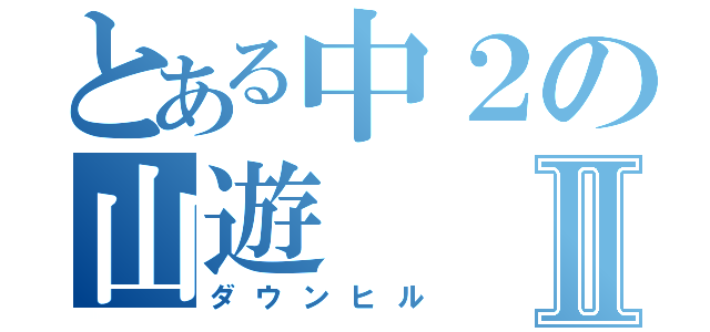 とある中２の山遊Ⅱ（ダウンヒル）