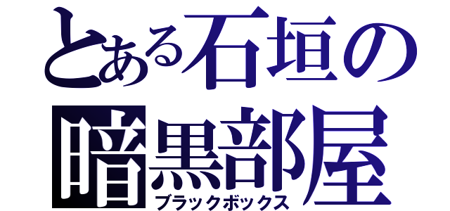 とある石垣の暗黒部屋（ブラックボックス）