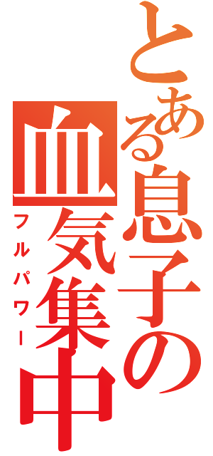 とある息子の血気集中（フルパワー）