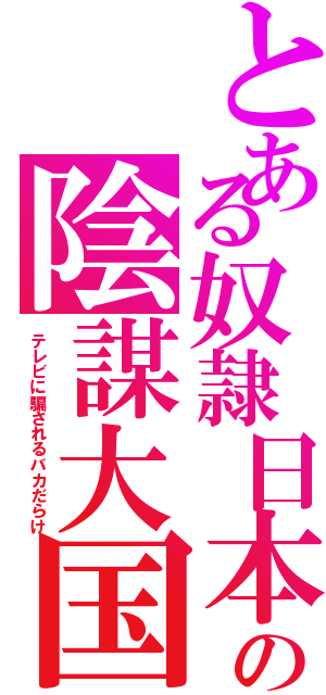 とある奴隷日本の陰謀大国（テレビに騙されるバカだらけ）