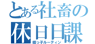 とある社畜の休日日課（姪っ子ルーティン）