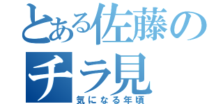 とある佐藤のチラ見（気になる年頃）