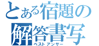 とある宿題の解答書写（ベストアンサー）