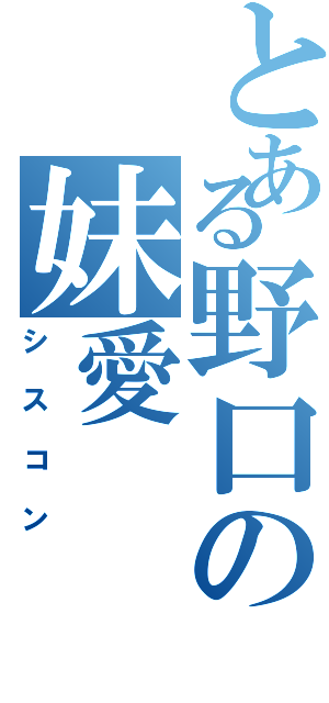 とある野口の妹愛（シスコン）