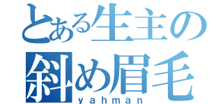 とある生主の斜め眉毛（ｙａｈｍａｎ）