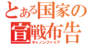 とある国家の宣戦布告（キャノンファイア）