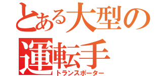 とある大型の運転手（トランスポーター）