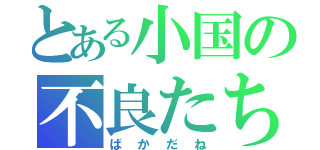 とある小国の不良たち（ばかだね）