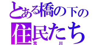 とある橋の下の住民たち（荒川）