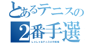 とあるテニスの２番手選手（しゃしゃるテニスの子豚様）