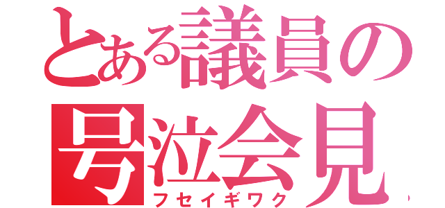 とある議員の号泣会見（フセイギワク）