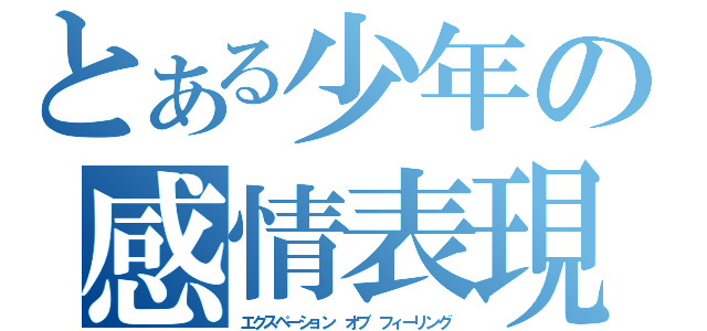 とある少年の感情表現（エクスペーション オブ フィーリング）