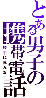 とある男子の携帯電話（勝手に見んな）