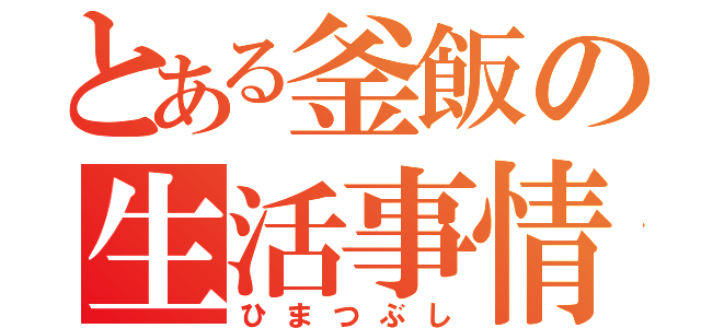 とある釜飯の生活事情（ひまつぶし）