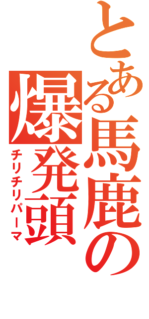 とある馬鹿の爆発頭（チリチリパーマ）