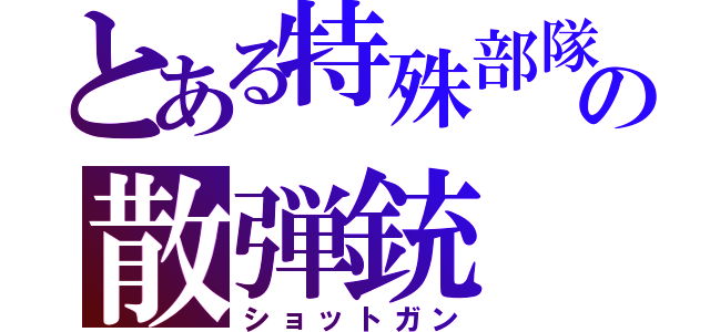 とある特殊部隊の散弾銃（ショットガン）