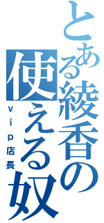 とある綾香の使える奴隷（ｖｉｐ店長）