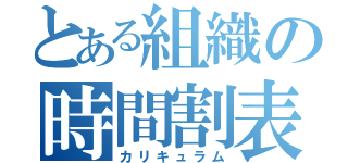 とある組織の時間割表（カリキュラム）