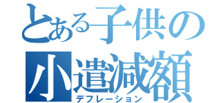 とある子供の小遣減額（デフレーション）