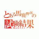 とある馬鹿野郎の試験結果（死んだテスト）