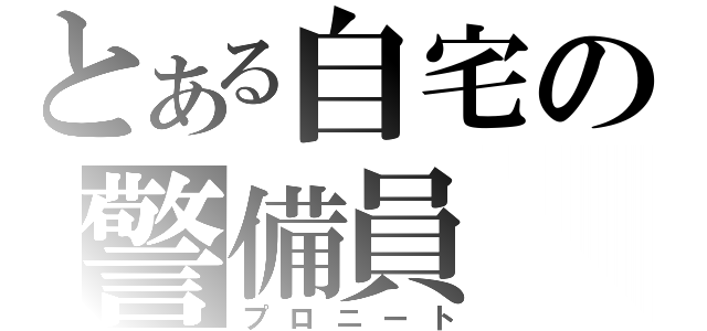 とある自宅の警備員（プロニート）