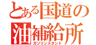 とある国道の油補給所（ガソリンスタンド）