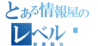 とある情報屋のレベルⅪ（折原臨也）