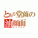 とある堂薗の油顔面（シミニキビ）