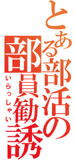 とある部活の部員勧誘（いらっしゃい）