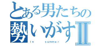 とある男たちの勢いがすべて物語Ⅱ（ｉｎ    ｓｕｍｍｅｒ）