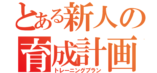 とある新人の育成計画（トレーニングプラン）