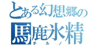 とある幻想郷の馬鹿氷精（チルノ）