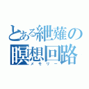 とある紲薙の瞑想回路（メモリー）