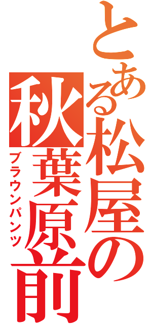 とある松屋の秋葉原前（ブラウンパンツ）