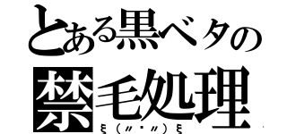 とある黒ベタの禁毛処理（ξ（〃௰〃）ξ）