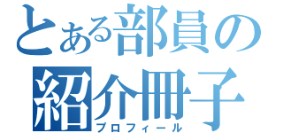 とある部員の紹介冊子（プロフィール）