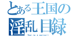 とある王国の淫乱目録（ Ｙｏｕ'ｒｅ ａ ｐｅｒｖｅｒｔ）