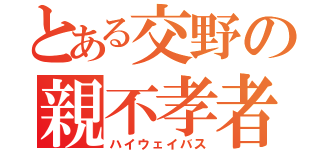 とある交野の親不孝者（ハイウェイバス）