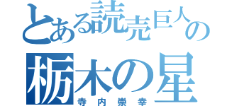 とある読売巨人軍の栃木の星（寺内崇幸）