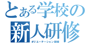 とある学校の新人研修（オリエーテーション研修）