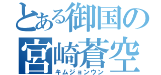 とある御国の宮崎蒼空（キムジョンウン）